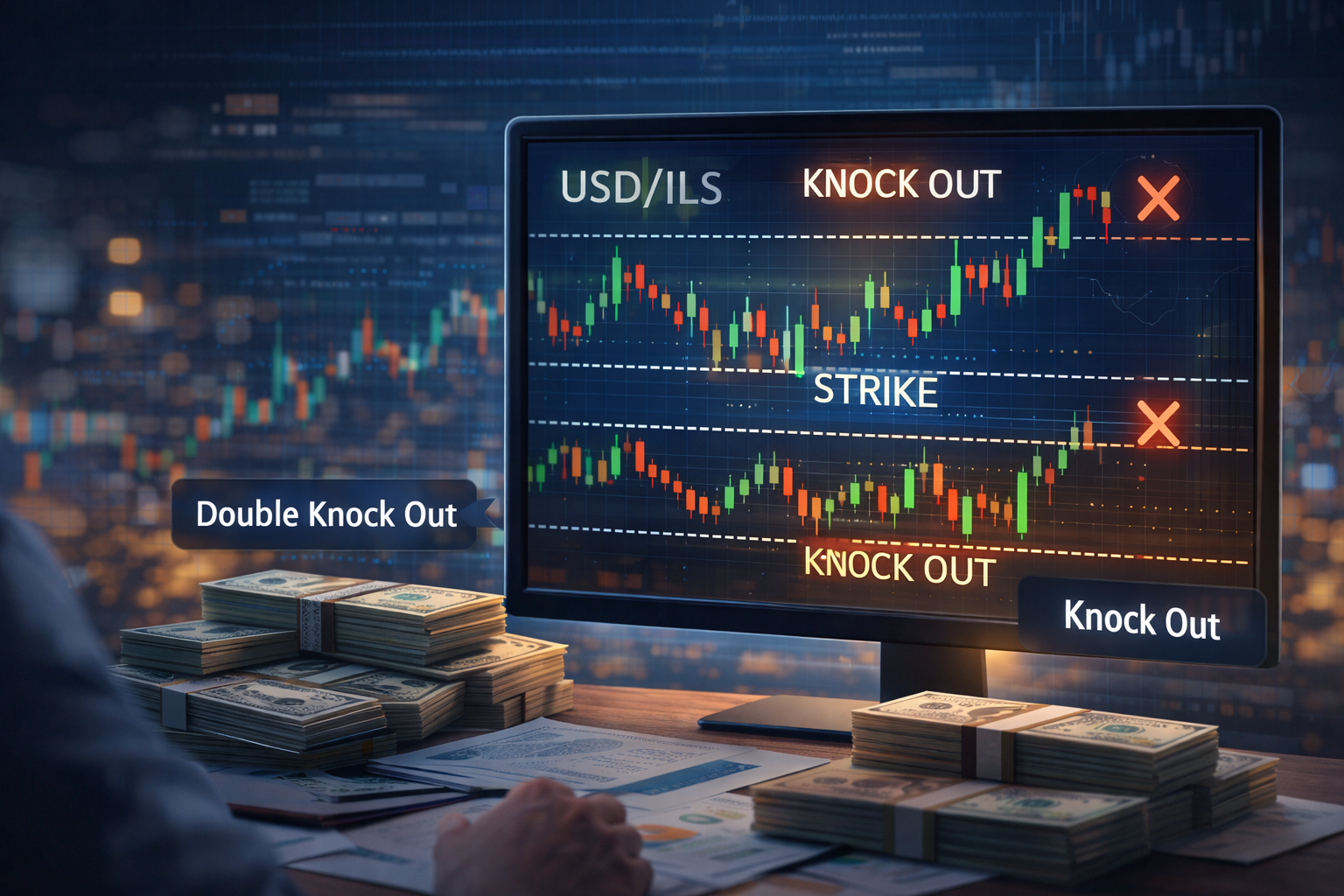 מהי אופציית Knock Out ומהי Double Knock Out, הסבר פשוט על אופציות אקזוטיות בגידור מט"ח